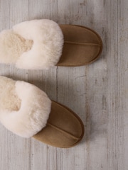 Chelsea Peers Yellow Suede Sheepskin Mule Slippers - Image 1 of 5