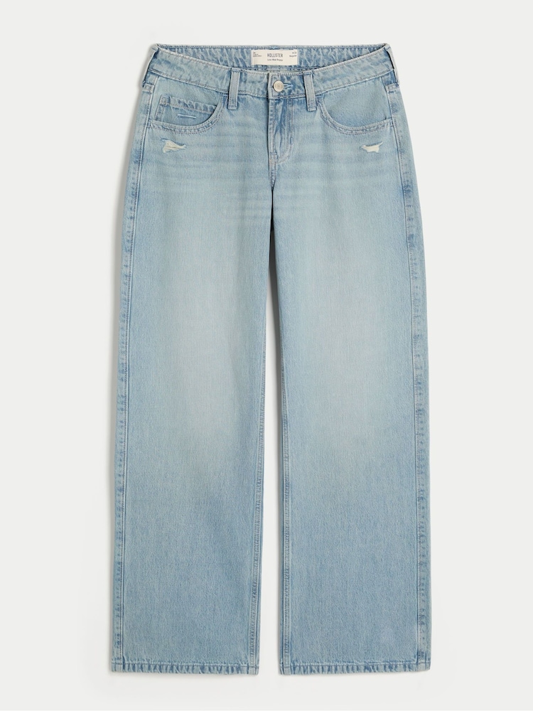 Hollister Blue Low Rise Baggy Jeans - Image 4 of 4