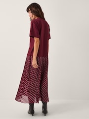 Monsoon Red Senya Polka Dot Midi T-Shirt Dress - Image 2 of 5