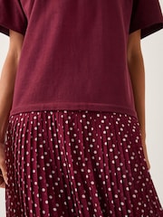Monsoon Red Senya Polka Dot Midi T-Shirt Dress - Image 3 of 5