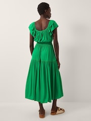 Monsoon Green Isabela Square Neck Midi Dress - Image 2 of 5