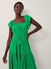 Monsoon Green Isabela Square Neck Midi Dress - Image 4 of 5