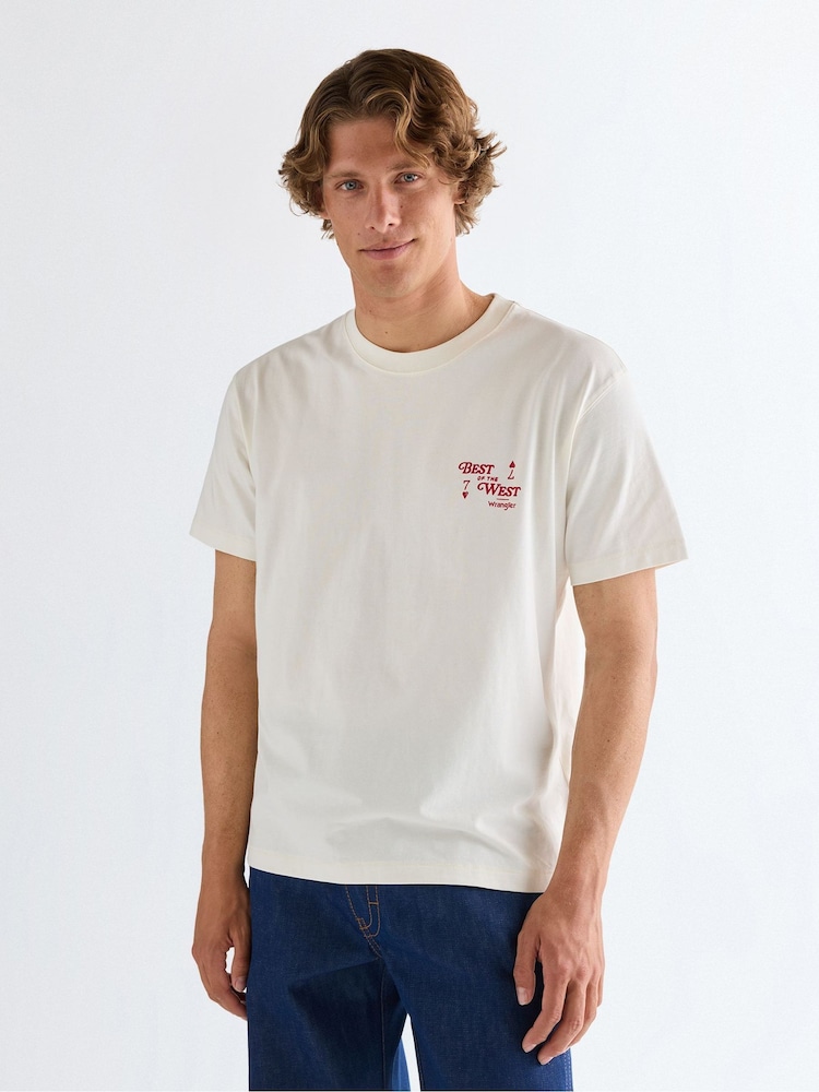 Wrangler White Vintage Backprint Graphic T-Shirt - Image 1 of 9