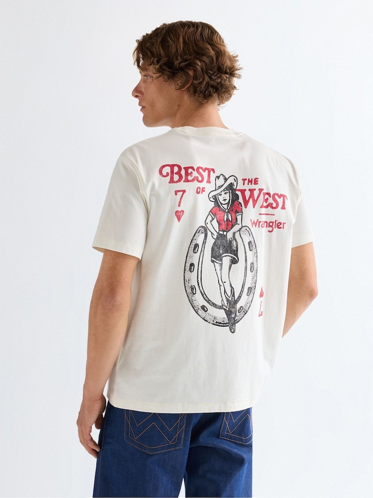 Wrangler White Vintage Backprint Graphic T-Shirt - Image 2 of 9