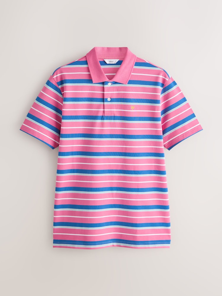 Rosa - Polo de rayas horizontales - Imagen 1 de 3