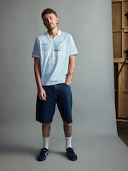 Blue Graphic Football Polo Shirt - Image 2 of 7