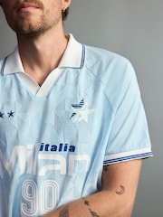 Blue Graphic Football Polo Shirt - Image 4 of 7