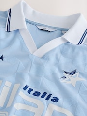 Blue Graphic Football Polo Shirt - Image 6 of 7