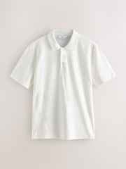 White Short Sleeve Polo Shirt - Image 7 of 9