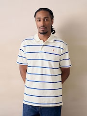 White Horizontal Striped Polo Shirt - Image 1 of 7