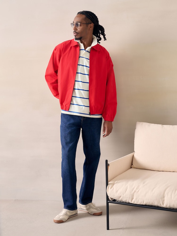 White Horizontal Striped Polo Shirt - Image 2 of 7 White Horizontal Striped Polo Shirt - Image 2 of 7