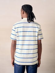 White Horizontal Striped Polo Shirt - Image 3 of 7