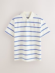 White Horizontal Striped Polo Shirt - Image 5 of 7