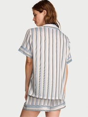 Victoria's Secret Blue Stripe Satin Short Pyjamas Set - Image 2 of 2