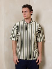 Green/White Vertical Stripe Polo Shirt - Image 4 of 8