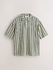 Green/White Vertical Stripe Polo Shirt - Image 6 of 8