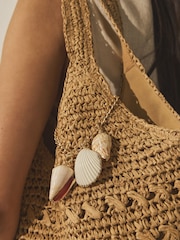 Natural Raffia Effect Charm Shopper Bag - Image 4 of 9