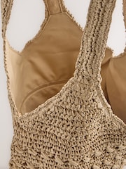 Natural Raffia Effect Charm Shopper Bag - Image 5 of 9