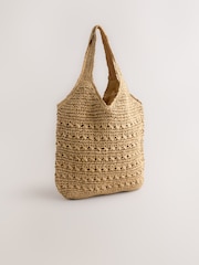 Natural Raffia Effect Charm Shopper Bag - Image 7 of 9