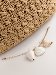 Natural Raffia Effect Charm Shopper Bag - Image 8 of 9