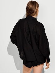 Victoria's Secret Black Long Sleeve Linen Shirt - Image 2 of 2