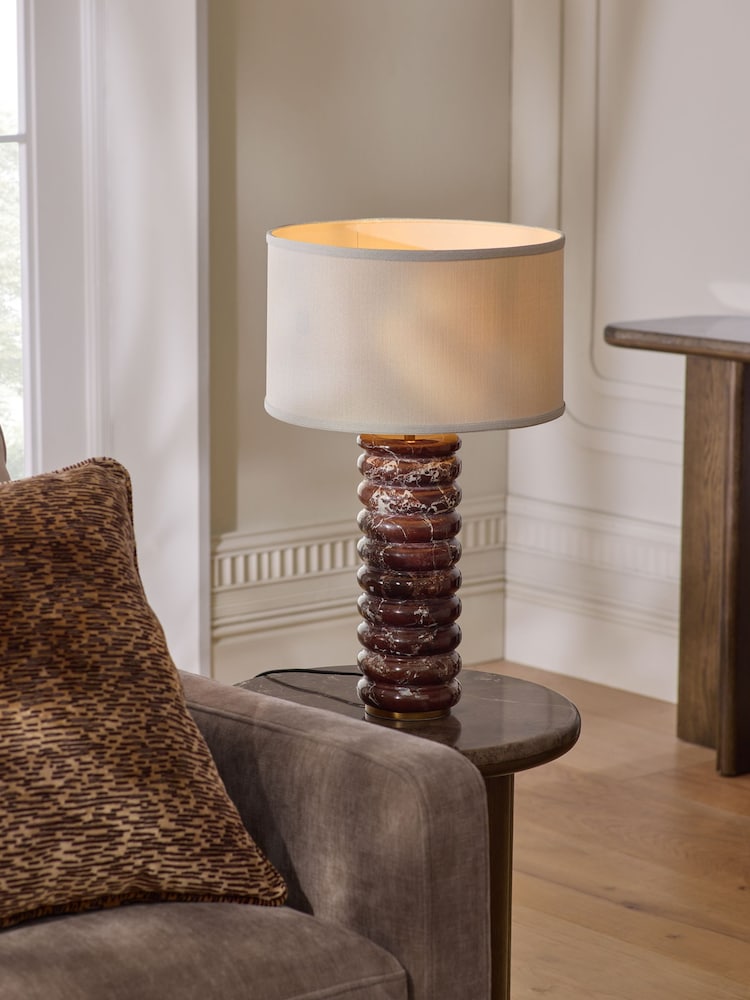 Red N. Premium Marble Highclere Large Table Lamp - Image 1 of 7 Red N. Premium Marble Highclere Large Table Lamp - Image 1 of 7