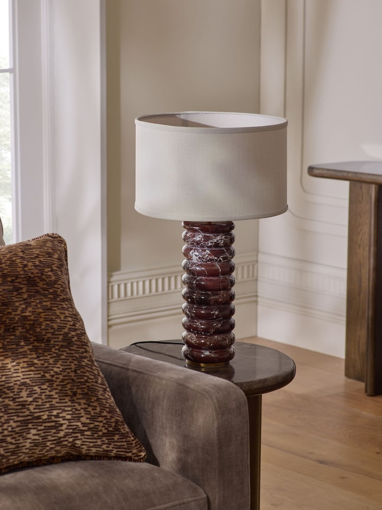 Red N. Premium Marble Highclere Large Table Lamp - Image 2 of 7 Red N. Premium Marble Highclere Large Table Lamp - Image 2 of 7