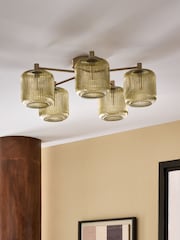 Green Ryker 5 Light Flush Ceiling Light Fitting - Image 2 of 5