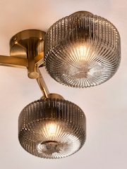 Smoke Grey Lexington 3 Light Flush Flush Fitting Ceiling Light - Image 2 of 5