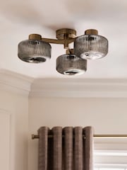 Smoke Grey Lexington 3 Light Flush Flush Fitting Ceiling Light - Image 3 of 5