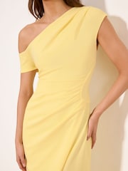 Lipsy Lemon Yellow Petite Off The Shoulder Gathered Waist Maxi Dress - Image 2 of 4