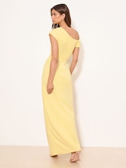Lipsy Lemon Yellow Petite Off The Shoulder Gathered Waist Maxi Dress - Image 4 of 4
