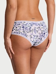 Victoria's Secret Lavender Purple Floral Cheeky Cotton Lace Trim Knickers - Image 2 of 2