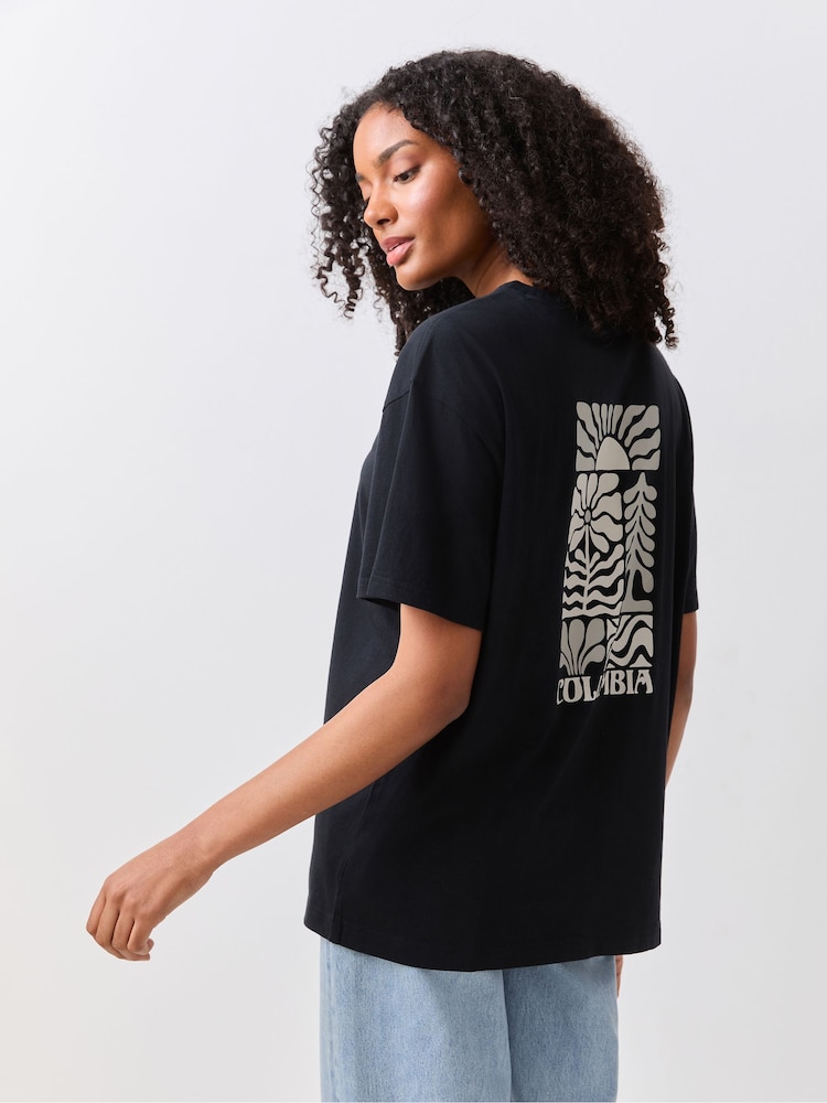 Columbia Black Chrome Rolling Bend™ Graphic Oversized T-Shirt - Image 1 of 4