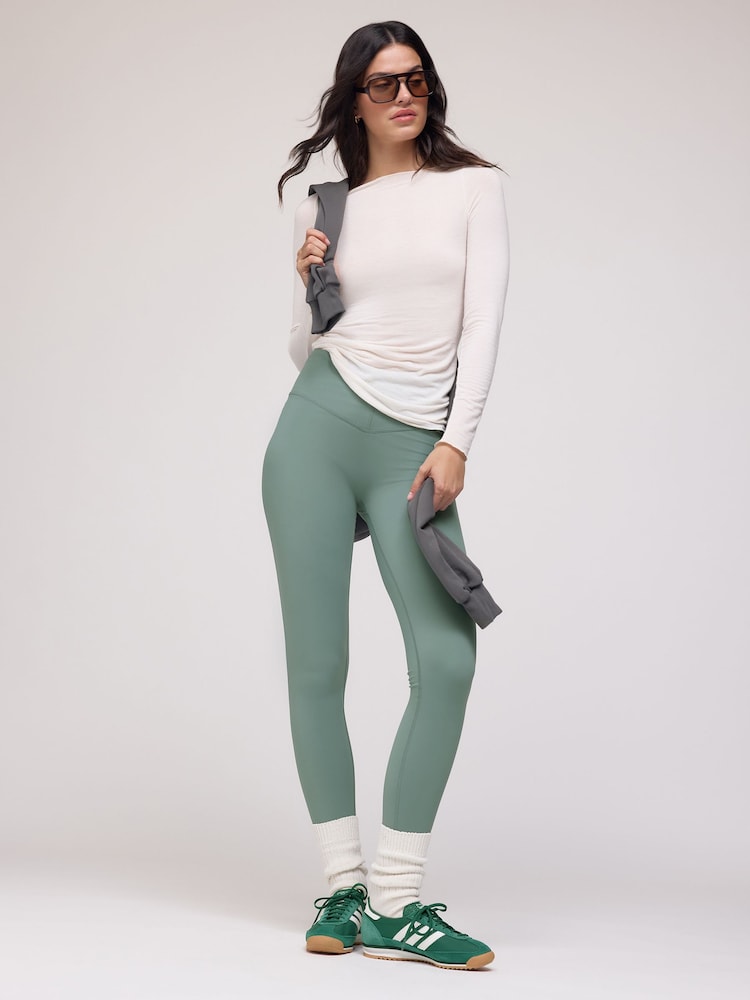 OSIA Aqua Green V Waist Signature Leggings - Image 1 of 5 OSIA Aqua Green V Waist Signature Leggings - Image 1 of 5