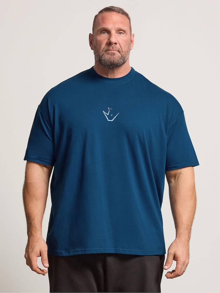BadRhino Big & Tall Blue IronRhino Powerhouse T-Shirt - Image 1 of 7 BadRhino Big & Tall Blue IronRhino Powerhouse T-Shirt - Image 1 of 7