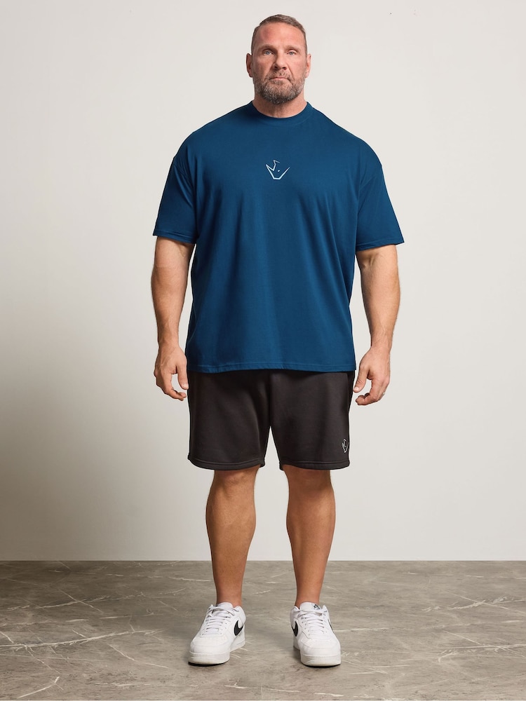 BadRhino Big & Tall Blue IronRhino Powerhouse T-Shirt - Image 2 of 7 BadRhino Big & Tall Blue IronRhino Powerhouse T-Shirt - Image 2 of 7