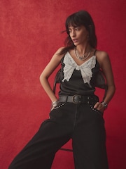 Rockett St George Black/White Butterfly Lace Cami Top - Image 4 of 6