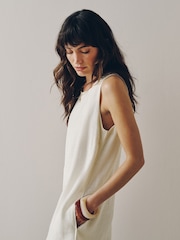 Blanco crudo - Linen Rich Square Neck Shift Mini Dress - Imagen 5 de 8