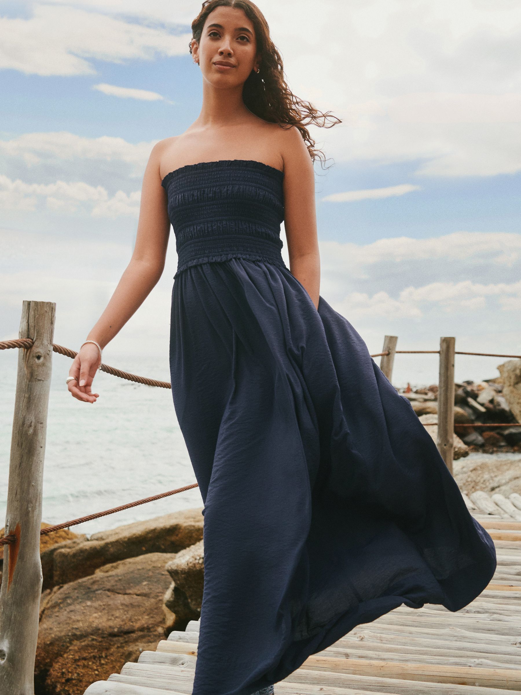 next navy blue dress Buy Navy Blue Textured Satin Halter Sleeveless Midi Dress from Next USA
