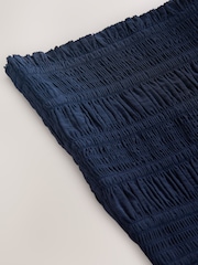 Navy Blue Bandeau Shirred Body Midi Dress - Image 7 of 8