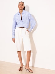 Lipsy Blue Striped Embroidered Long Sleeve Shirt - Image 2 of 5