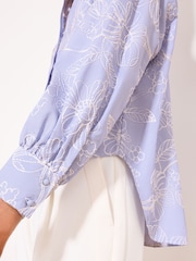 Lipsy Blue Striped Embroidered Long Sleeve Shirt - Image 4 of 5