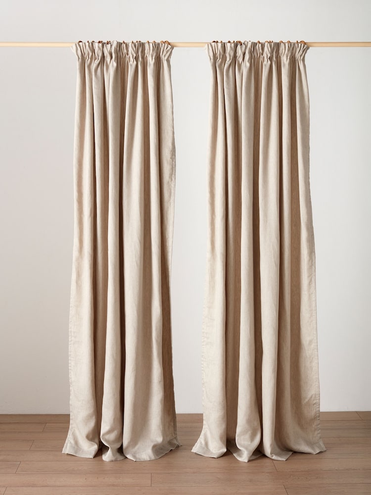 Secret Linen Store Natural Twill Cotton/Linen Blackout Curtains - Image 1 of 4 Secret Linen Store Natural Twill Cotton/Linen Blackout Curtains - Image 1 of 4