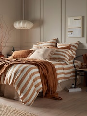 Secret Linen Store Amber Cora Mid Stripe 100% Linen Cushion Cover - Image 2 of 3