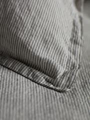 Secret Linen Store Olive Green Sid Stripe 100% Linen Duvet Cover - Image 4 of 4