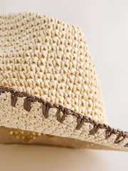 Neutral Stitched Brim Trilby Hat (1-16yrs) - Image 2 of 3