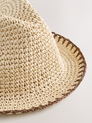 Neutral Stitched Brim Trilby Hat (1-16yrs) - Image 3 of 3