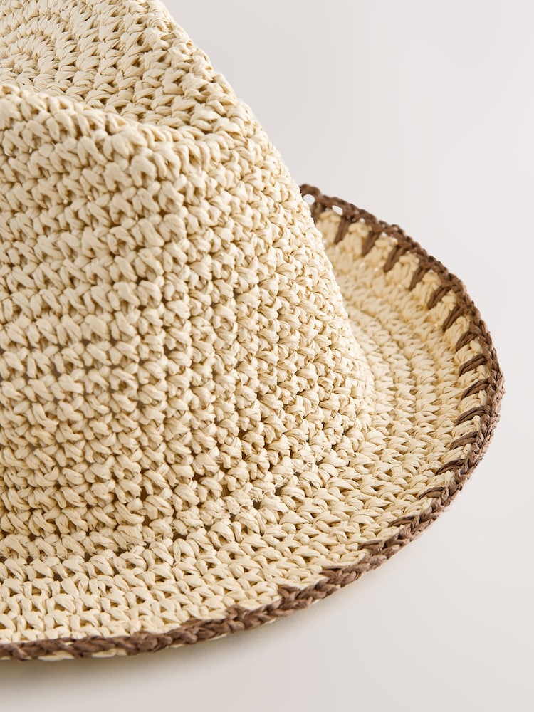 Neutral Stitched Brim Trilby Hat (1-16yrs) - Image 3 of 3