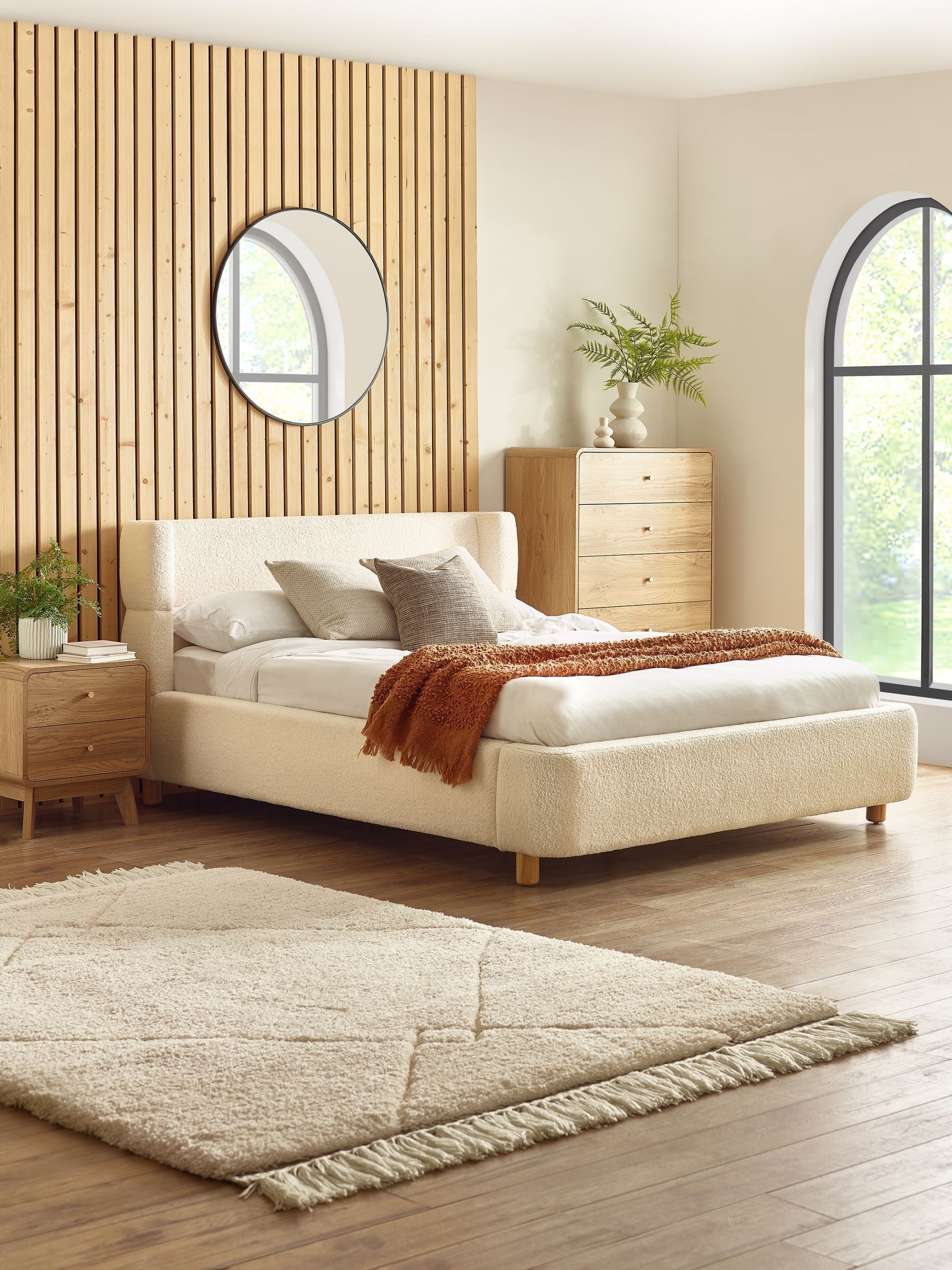 Julian Bowen Oberon Beige Fabric Bed Frame - 5ft King Size - Image 3